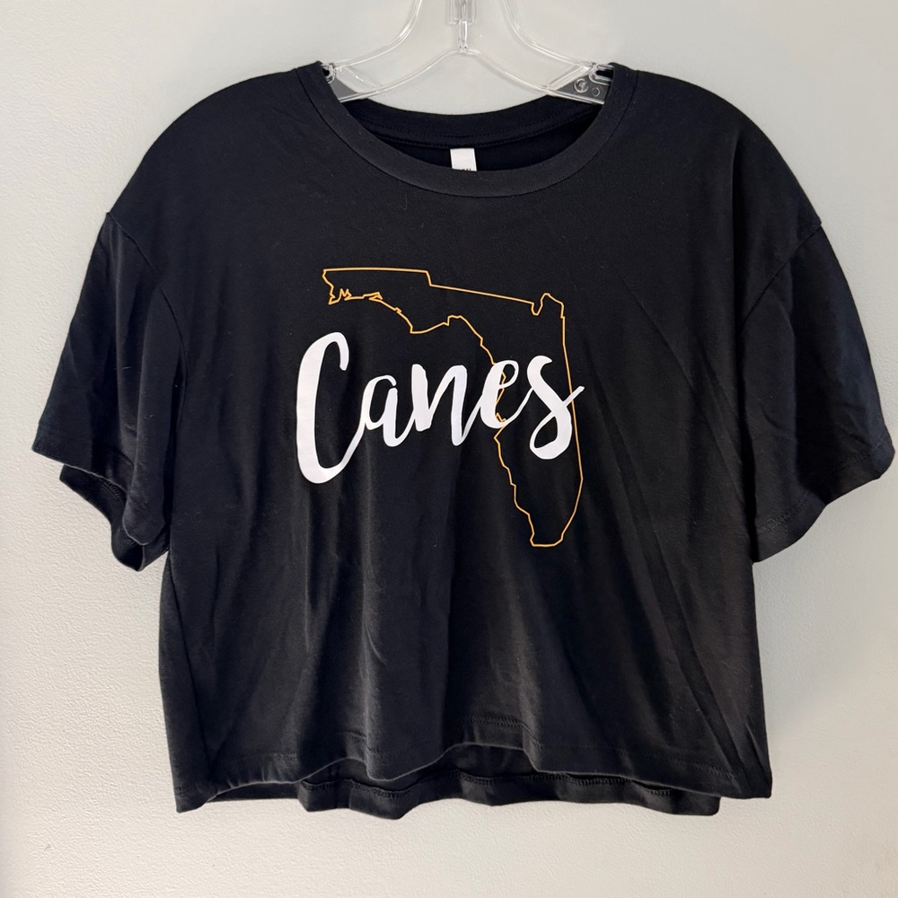 Canes Cropped Tee - Black